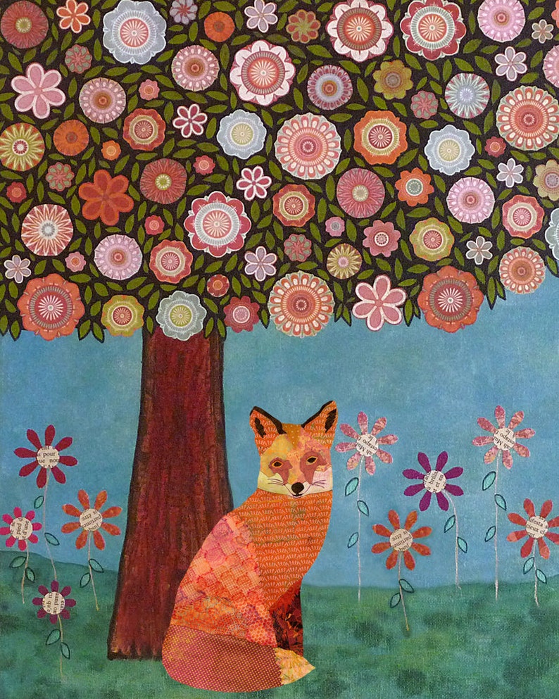 Fox Art Print, Animal Painting, Fox Painting, Fox Illustration, Fox Nursery Wall Art, Child Decor, Fox Nursery Decor image 1