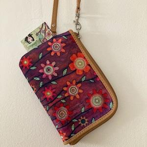 Monedero floral de pulsera, bolso pequeño, embrague floral
