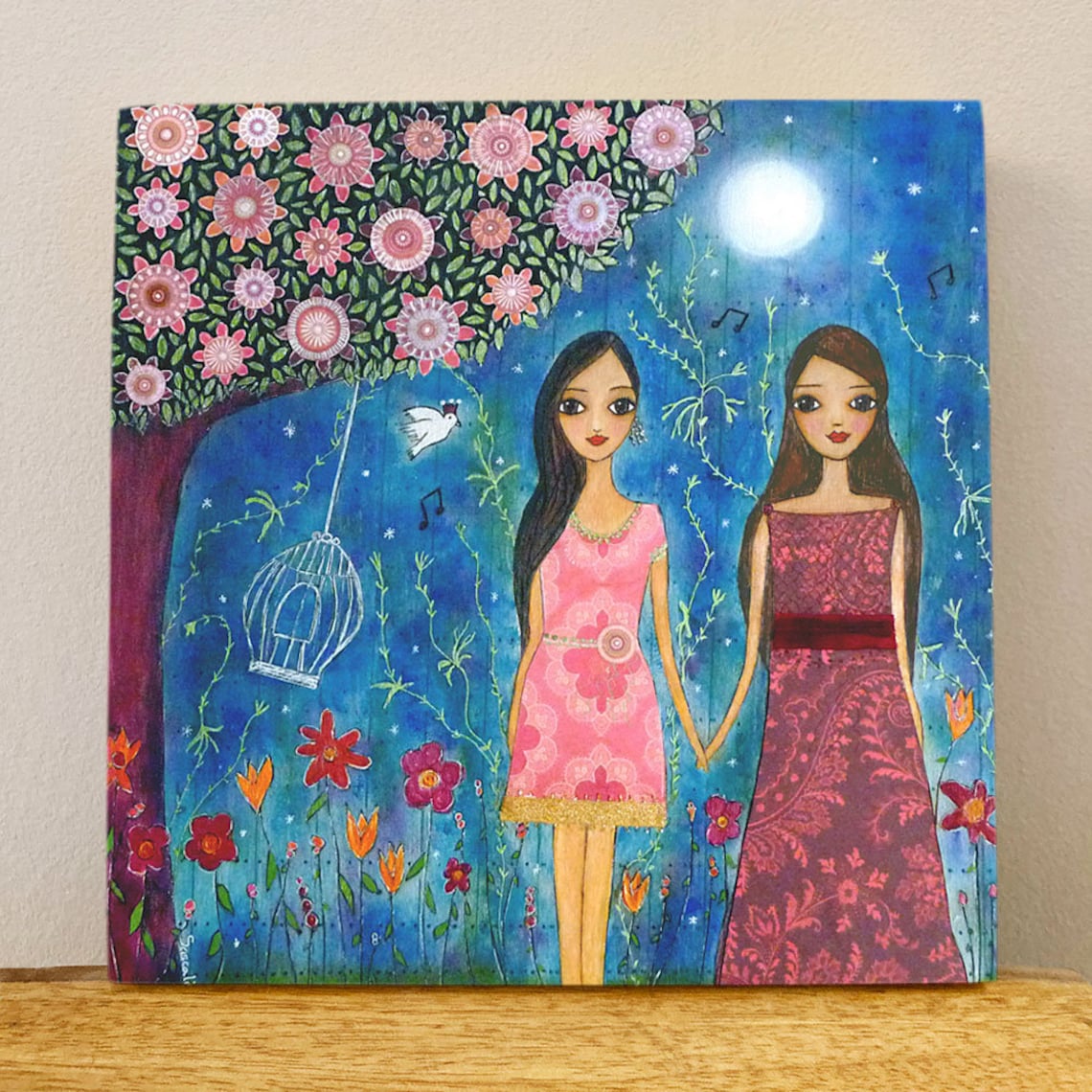 Friendship Painting Girlfriend Art Best Friend Painting Etsy