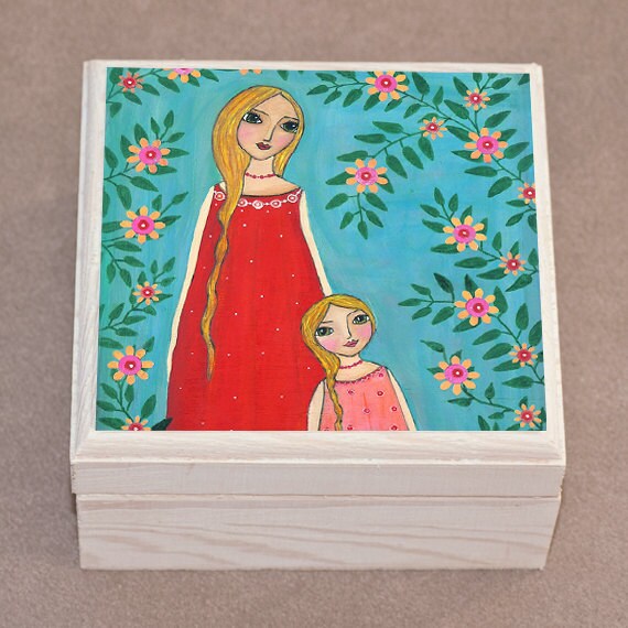 Mother and Daughter Jewelry Box Trinket Box Gift Box Etsy