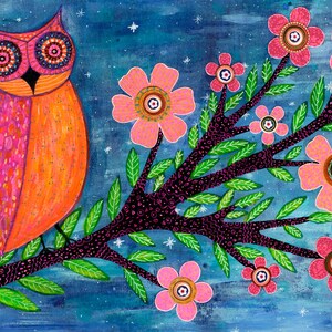 Goodnight Owl Nursery Art Print, Owl Print, Grande affiche, Nursery Decor, Nursery Art Print, Owl Decor