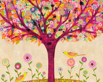 Sunny Tree Art Print, Large Art Print, Tree Painting, Tree Wall Art, Home Decor, Large Tree Painting