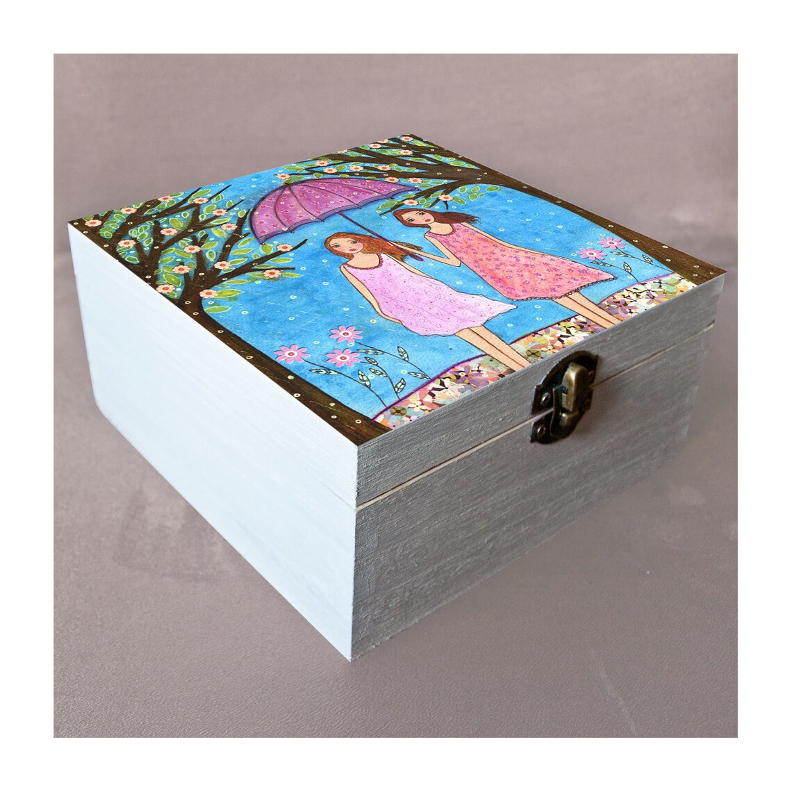 Jewelry Box Best Friends Art Sisters Art Jewelry Box Etsy
