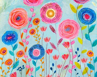 Large Art Print - Flower Art Print - Large Flower Painting, Mixed Media Art, Flower Art - Floral Art - Bloom Art Print