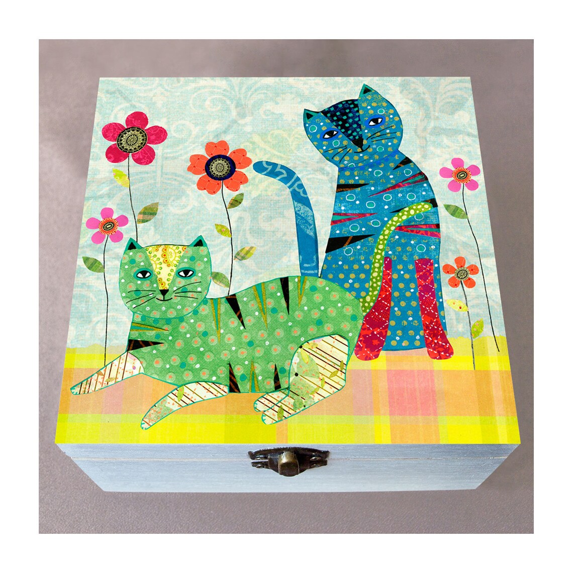 Cats Jewelry Box Wooden Large Jewelry Box Cat Lover Gift Etsy
