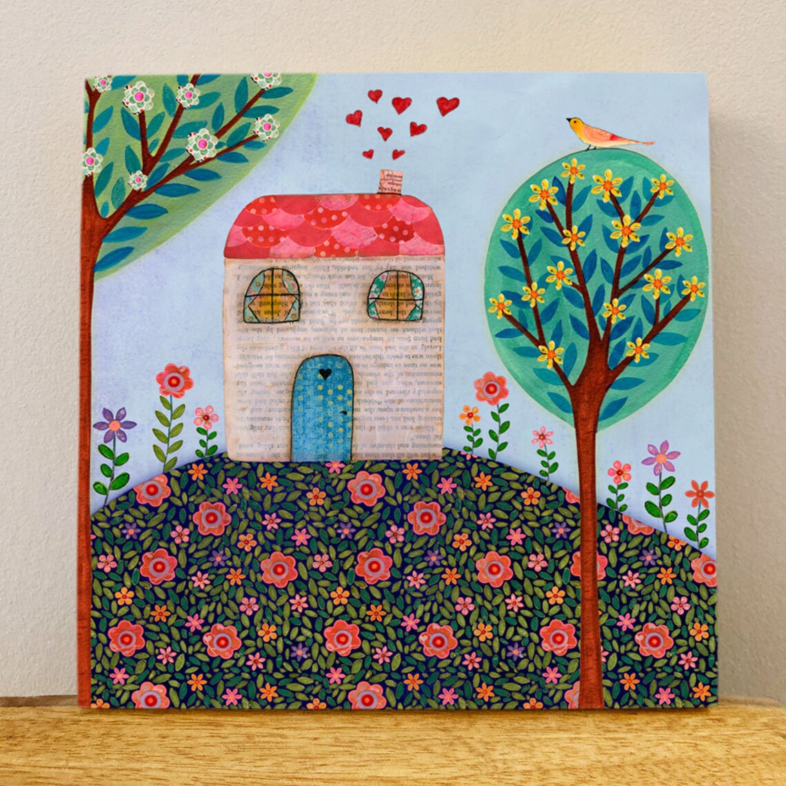 House Painting Folk Art House Wall Art House Warming Etsy