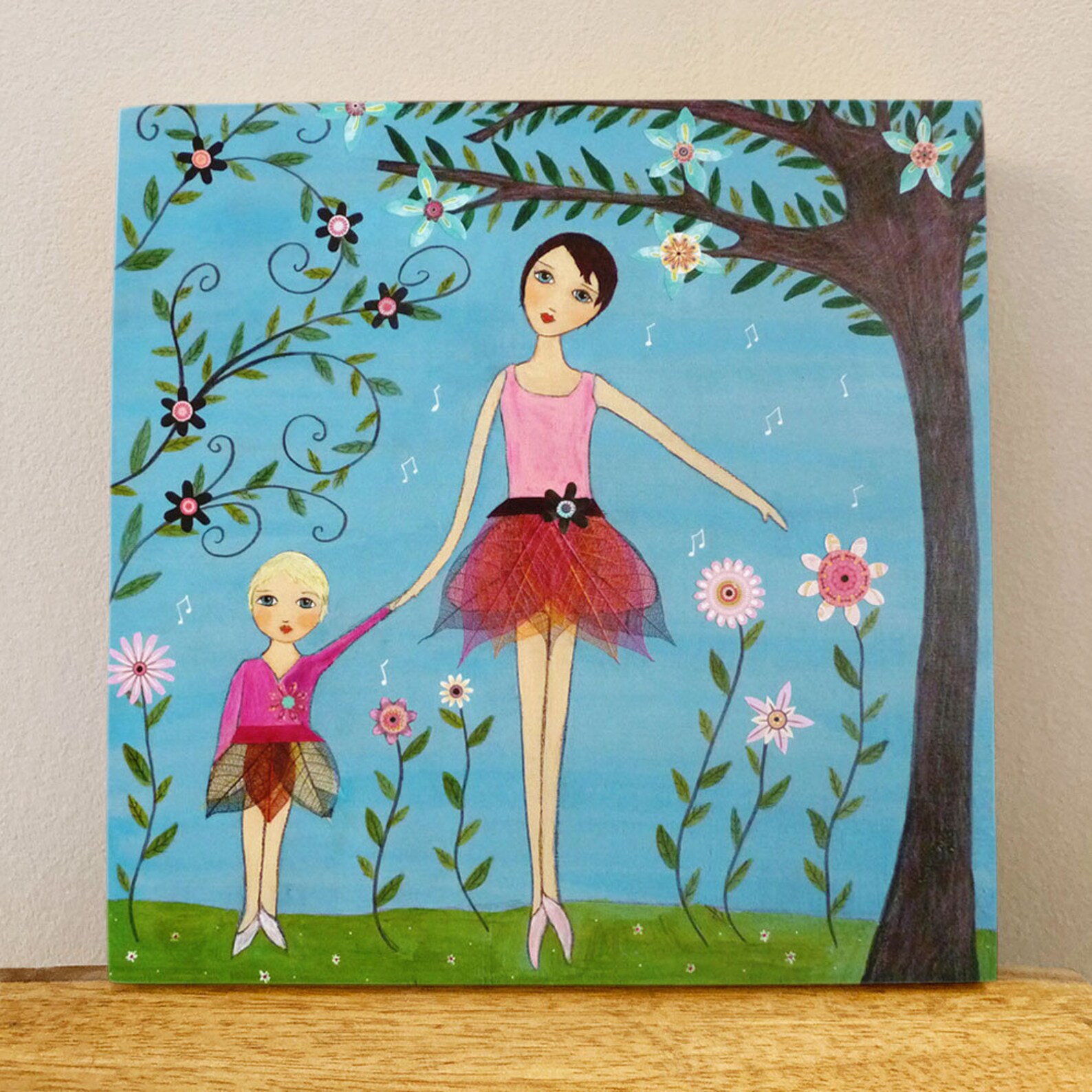 Mother Daughter Painting Motherhood Art Mother and Child Etsy
