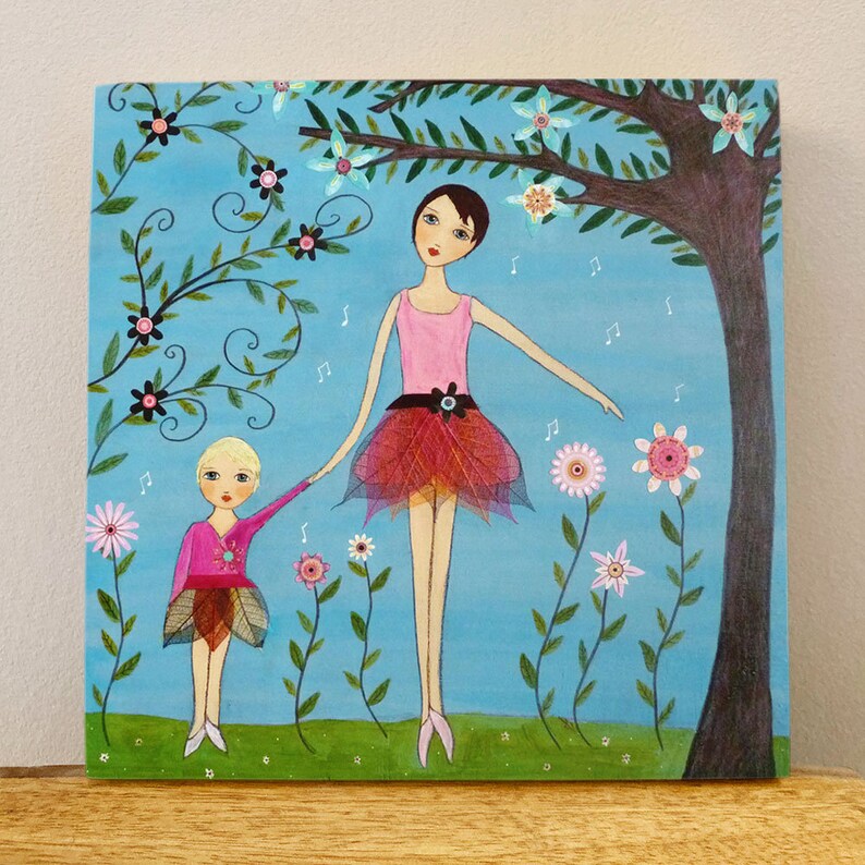 Mother Daughter Painting Motherhood Art Mother and Child Etsy