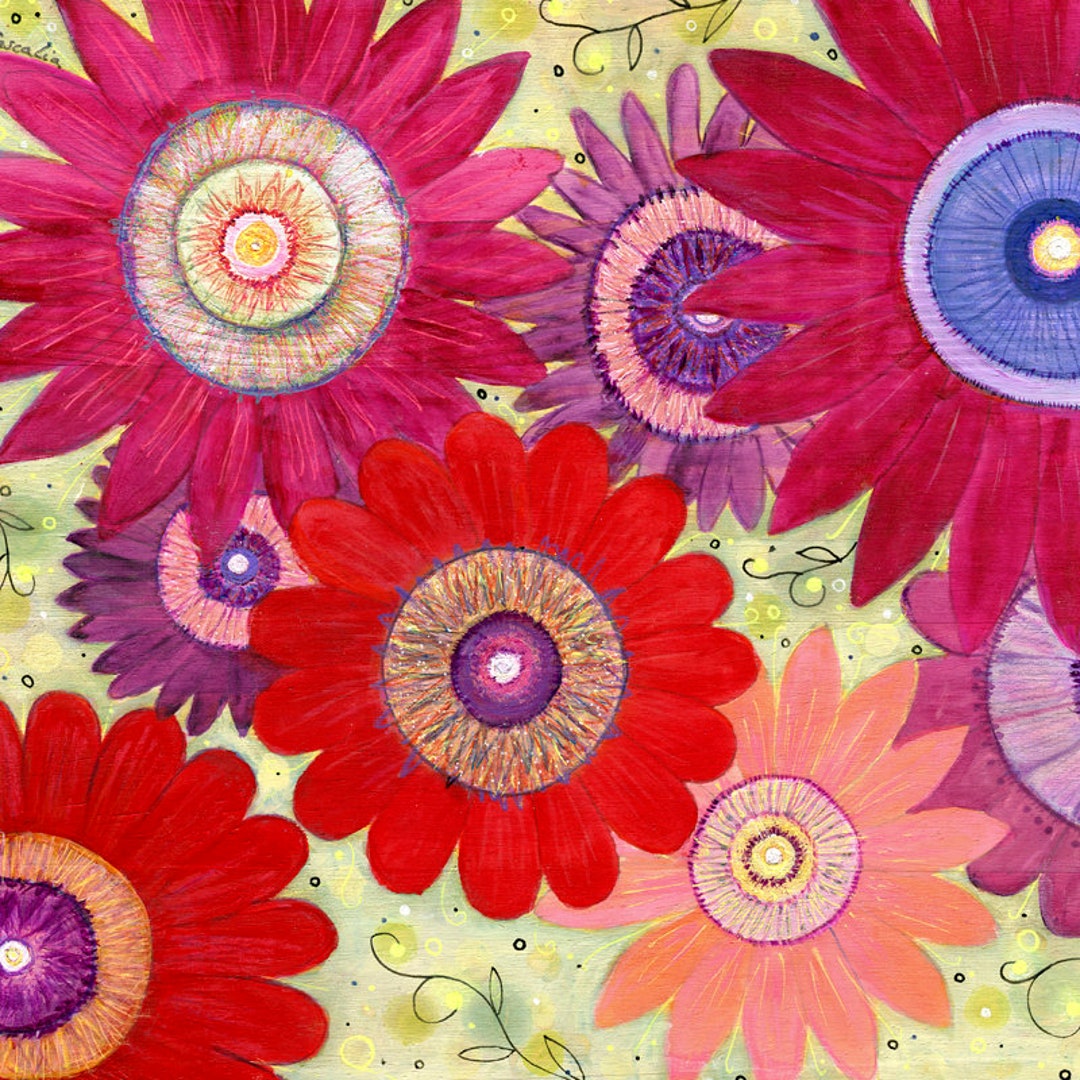 Flower Art Large Flower Art Print Abstract Flower Painting Floral Art