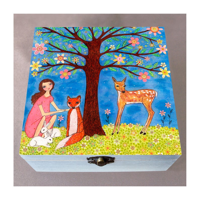 Wooden Jewelry Box Kids Jewelry Box Jewelry Storage Box Etsy