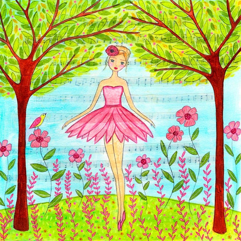 Ballet Art, Ballerina Art Print, Ballet Dancer Gift, Ballet Dancer Girls Room Decor, Ballerina Gift, Ballerina Painting image 1