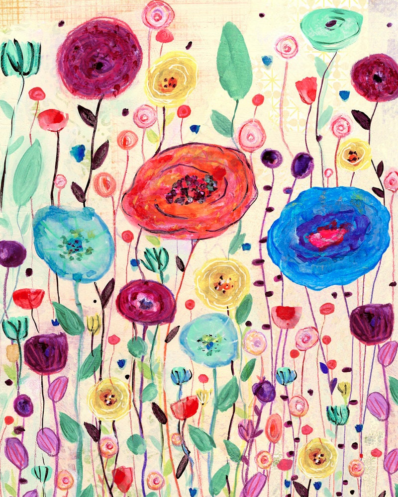 Large Flower Art Print Floral Art Print Flower Painting | Etsy