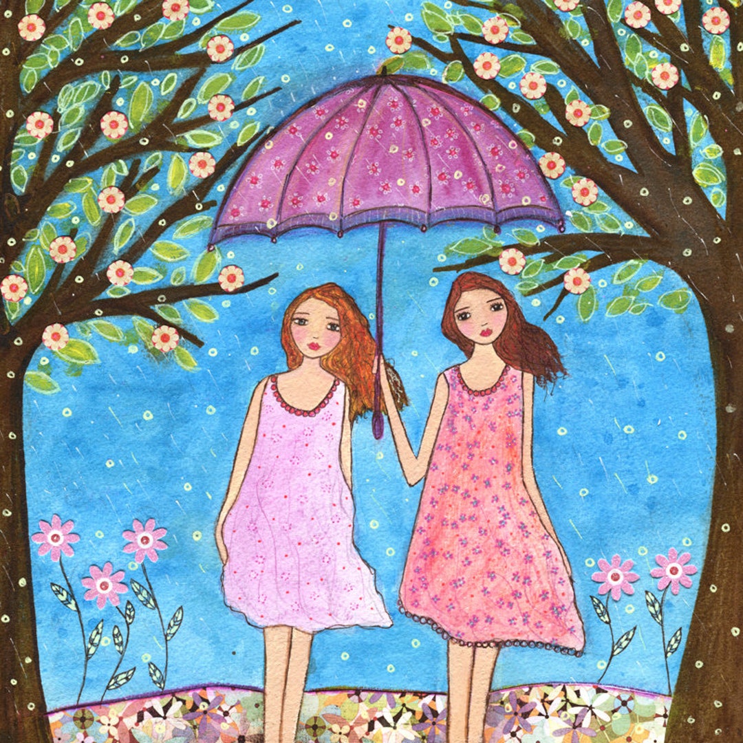 Sister Art Print, Large Sister Print, Girls Room Nursery Decor, Best