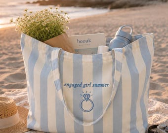 Embroidered Future Mrs Tote Bag, Custom Bride to Be Bag, Engagement Gift For Friend, Bridal Shower Gift, Fiancee Bag Engaged Girl Summer