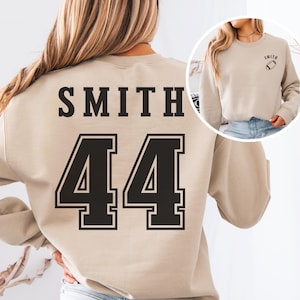 CUSTOM FOOTBALL Sweatshirt, Personalized Name & Number, Football Mom Sweatshirt, Game Day Crewneck, Custom Sports Hoodie, Team Fan Gift