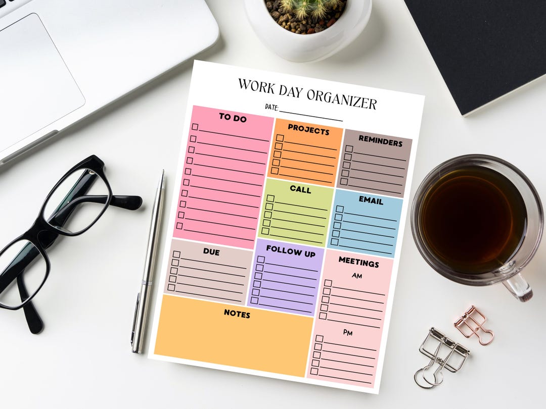 Organiser Daily Rss Work Day Organizer, Daily Focus, Organize Task, Planner, To-do List ...