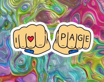 I Heart Page Hand Sticker