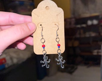 Phish Inspired Beaded Lizard Charm Earrings