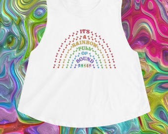 Grateful Dead Rainbow Full Of Sound Womens Cropped Tank Top