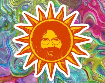 Jerry Garcia Orange Sunshine Sticker
