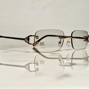 Bonano Venecian Clear Gold Glasses Eyeglasses Sunglasses designer occhiali black lens big  c woods Buffalo horn woods jubilee gold silver