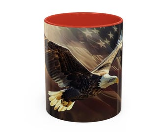 Weißkopfseeadler-Flaggen-Kaffee-Tasse