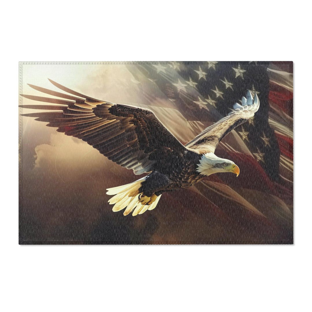 Bald Eagle American Flag Area Rug - Etsy