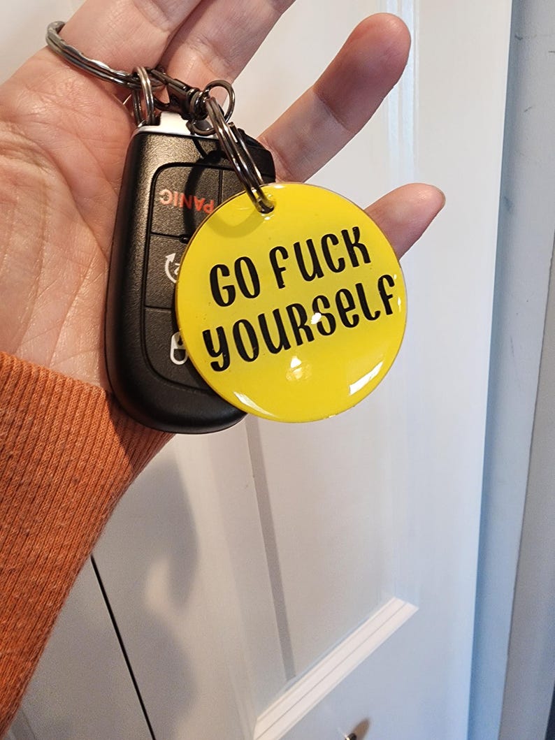 Go Fuck Yourself Keychain, Acrylic Resin Design, Durable, Fun, Gift