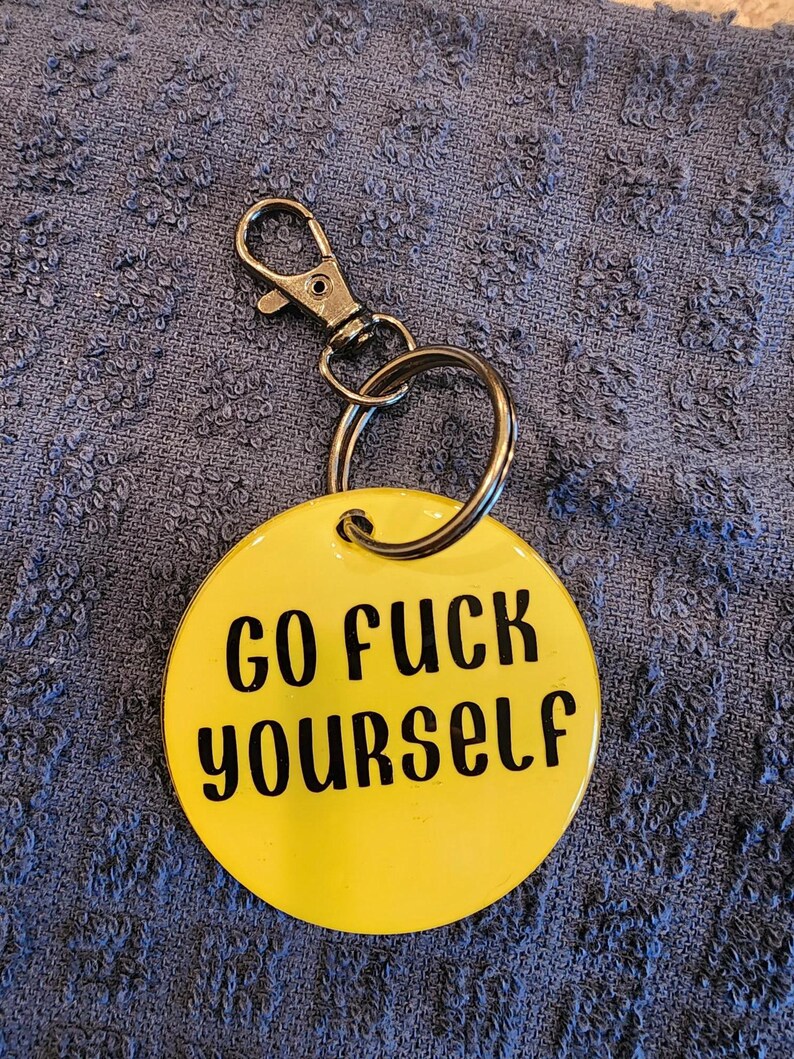 Go Fuck Yourself Keychain, Acrylic Resin Design, Durable, Fun, Gift