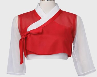 Top jeogori Hanbok z frędzlami inspirowany koncertem BTS