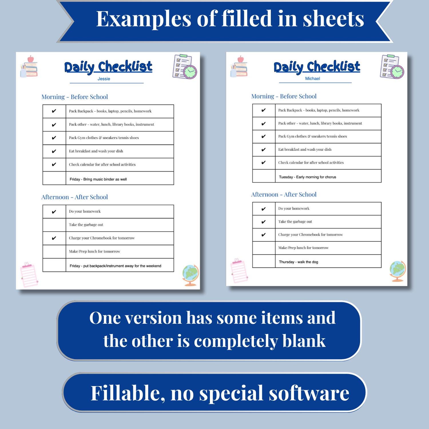 Back to School Checklist Printable Planner Back to School Planner ...