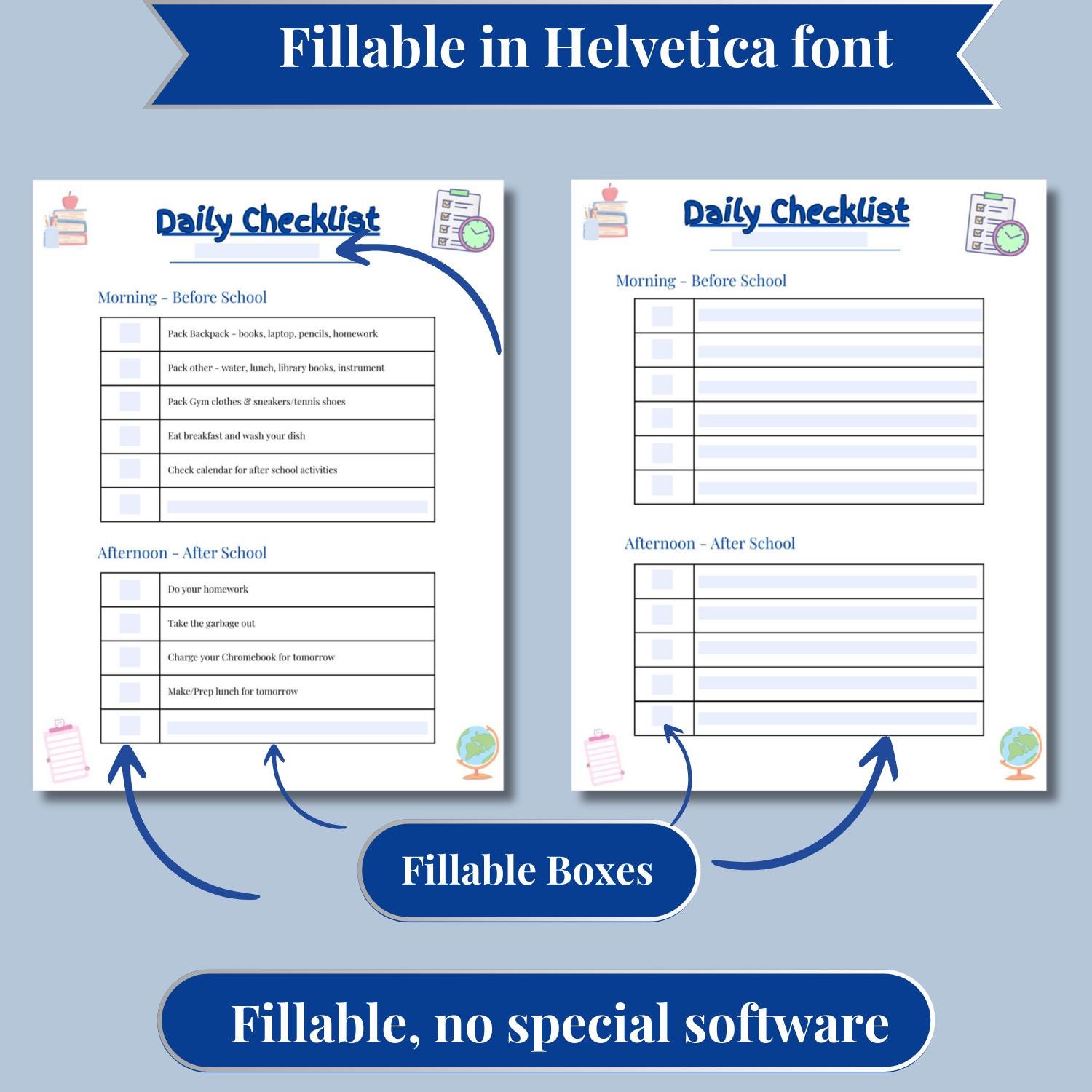 Back to School Checklist Printable Planner Back to School Planner ...