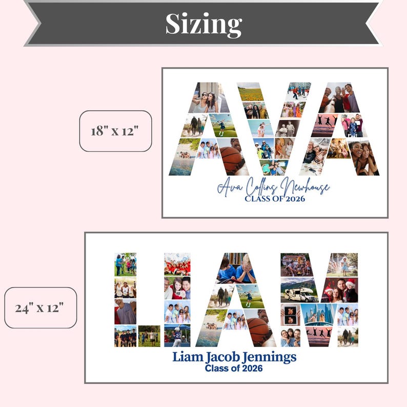 Graduation Photo Collage Gift Custom Name Collage Photo Gift ...
