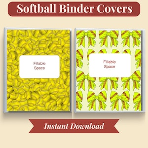 Softball binder cover softball pretty bow book cover school supply softball player book cover softball printable fillable softball decor