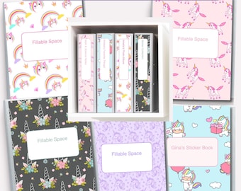 Unicorn binder cover little girl unicorn download binder girl school tween rainbow decor book unicorn binder cover teen girl room design