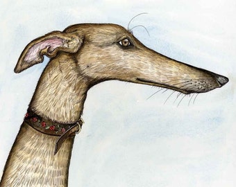 A Little Pleased - Greyhound Art Dog Print