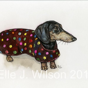 A Little Dotty - Dachshund Dog Art Print