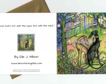 Greyhound Dog Art  Card