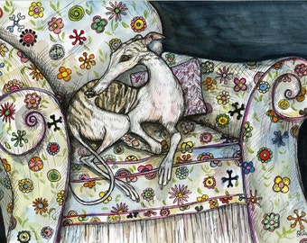 Whippet Dog Art Print
