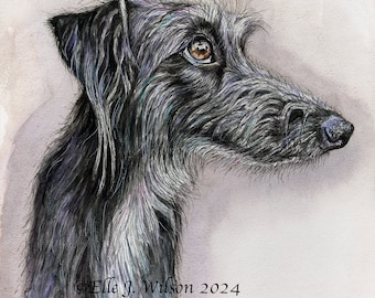 DOG ART- Lurcher Hound Dog Print