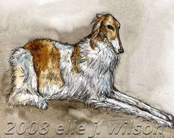 Too noble to talk - Borzoi Art Dog Print