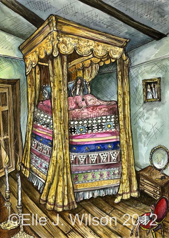 The Princess and the Pea - Fairy Tale Art Print The Princess and the Pea - Fairy Tale Art Print