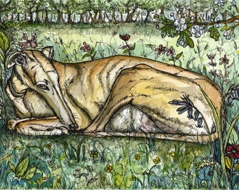 DOG ART - Greyhound Print