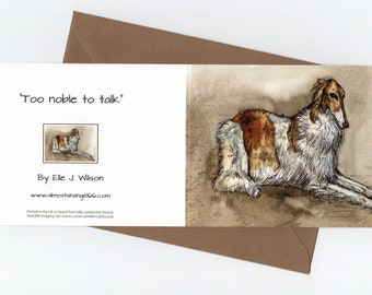 BORZOI Dog Art  Card