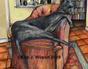 Deerhound Dog Art Print