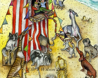 Dog Art Print- The Punch and Judy Show