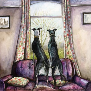 Greyhound  DOG -  Art Print