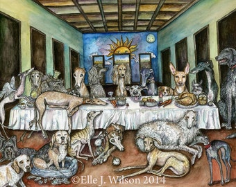 DOG ART - Greyhound -  Print