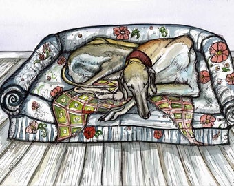 WAAR JE OOK BENT - Sloughi Art Dog Print