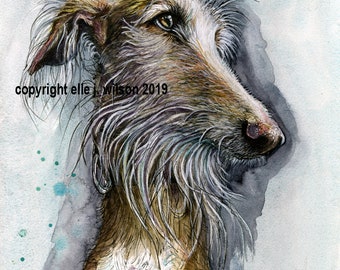 Sighthound Art Dog Print